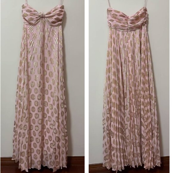 Alexis Maryana Maxi Dress Gown XS/S/M Murex Pink Blush Gold Vacation - Picture 5 of 10